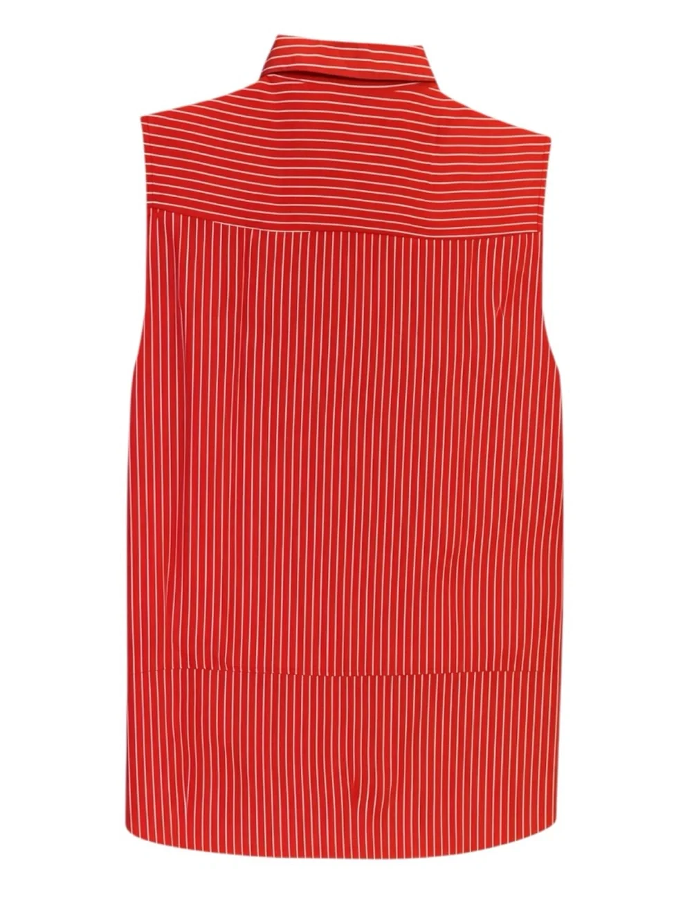 Sleeveless Plus Size 3X Red & White Striped Button-Front Tunic Shirt - Picture 6 of 6